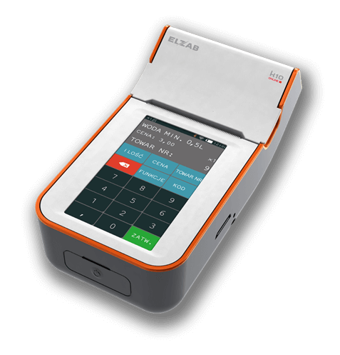 Kasa fiskalna Elzab K10 – nowoczesne, kompaktowe urządzenie fiskalne z funkcjami online, idealne dla małych i średnich punktów sprzedaży.